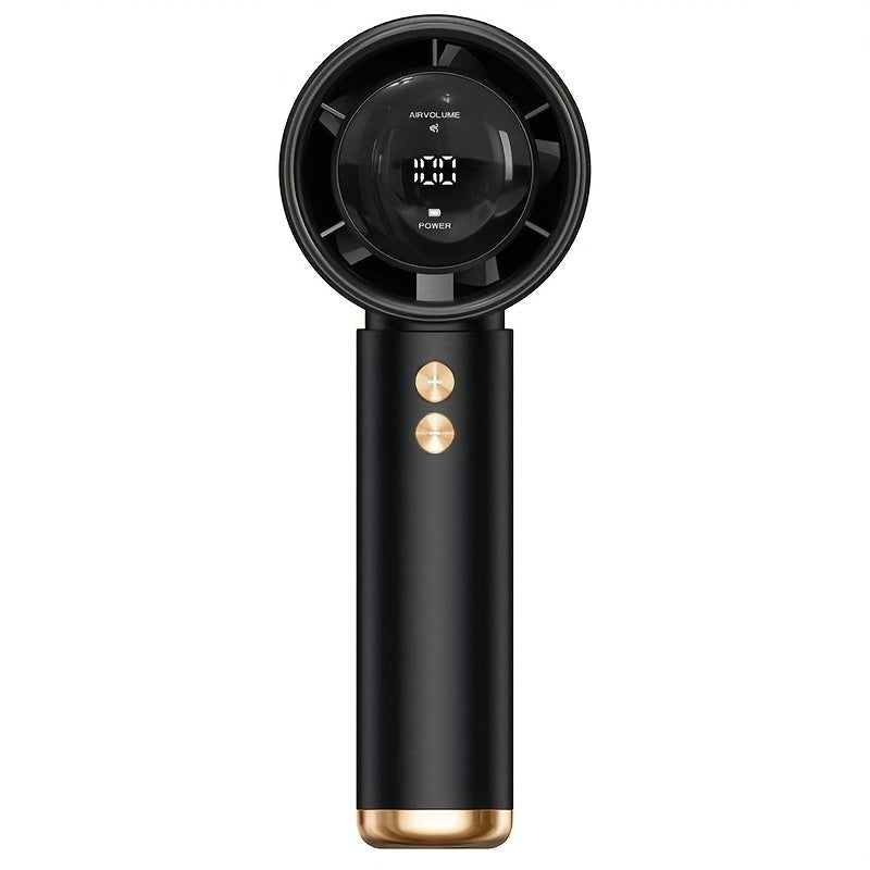 1pc Ultra Portable Handheld Fan - 100-Speed Adjustable, USB Rechargeable Mini Blower with Digital Display, 36V Safe Working Voltage for Indoor & Outdoor Use, Compact Design for Home, Office, Camping, Office Comfort, Minimalis