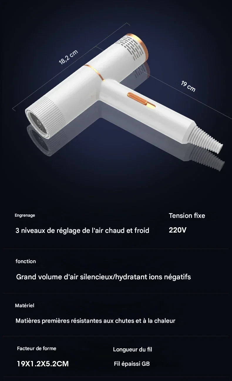 Sèche-cheveux , sèche-cheveux à vent fort, Air chaud et Air froid, ventilateur à marteau ionique négatif, sèche-cheveux électrique sec